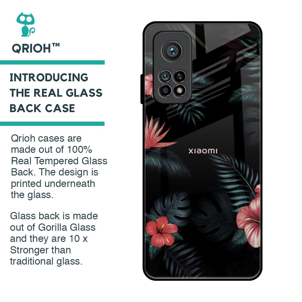 Tropical Art Flower Glass Case for Xiaomi Mi 10T