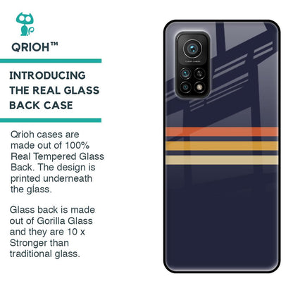 Tricolor Stripes Glass Case For Xiaomi Mi 10T
