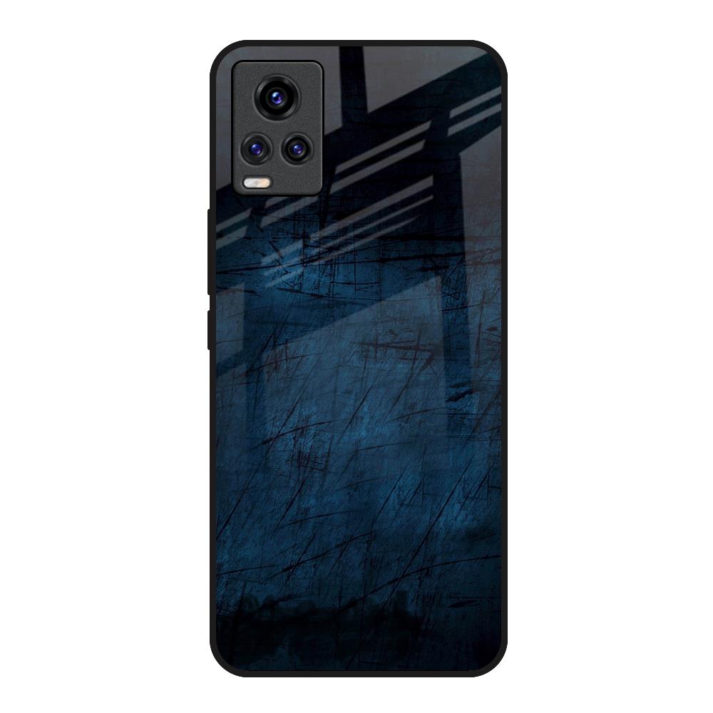 Dark Blue Grunge Vivo V20 Glass Back Cover Online