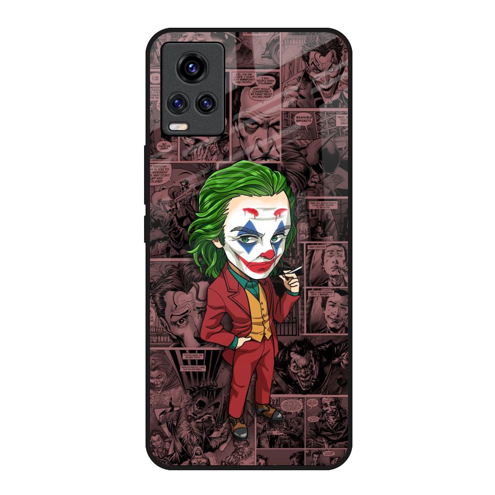 Joker Cartoon Vivo V20 Glass Back Cover Online