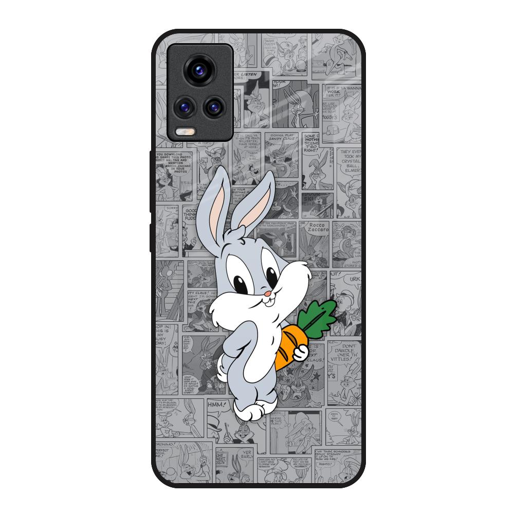 Cute Baby Bunny Vivo V20 Glass Back Cover Online