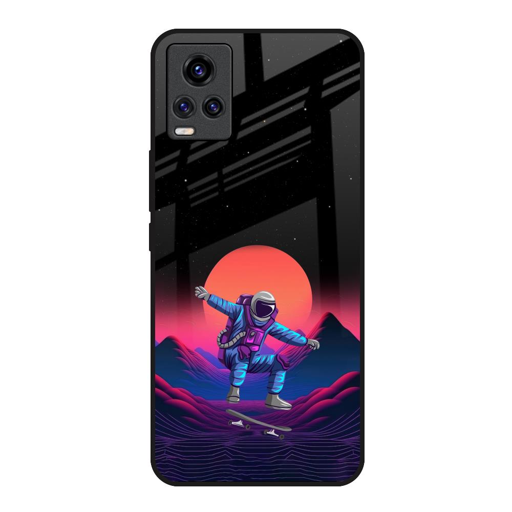 Retro Astronaut Vivo V20 Glass Back Cover Online
