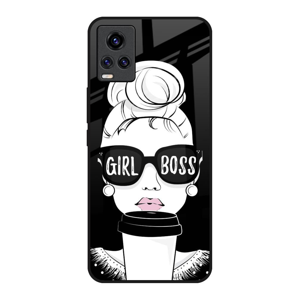 Girl Boss Vivo V20 Glass Back Cover Online