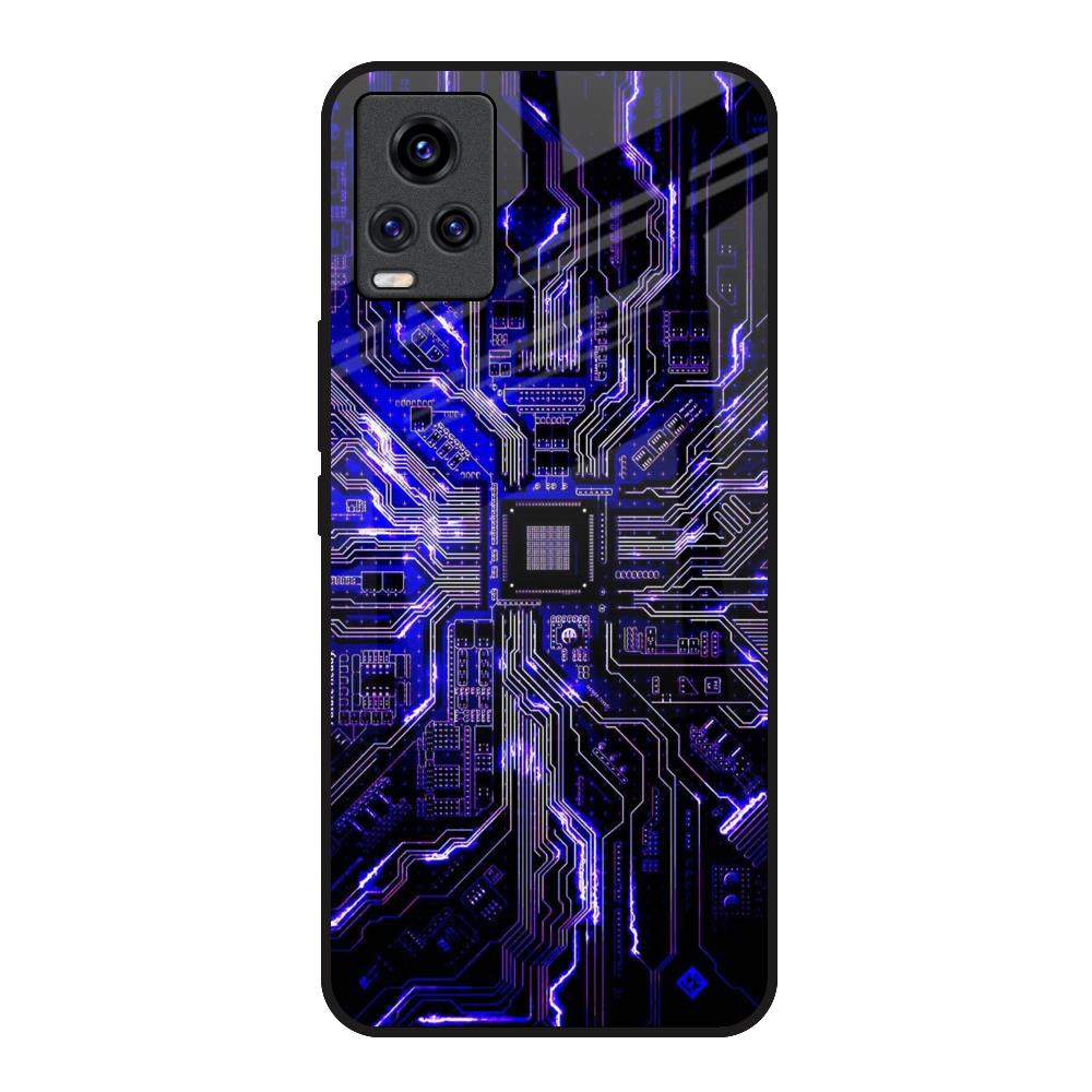 Techno Color Pattern Vivo V20 Glass Back Cover Online