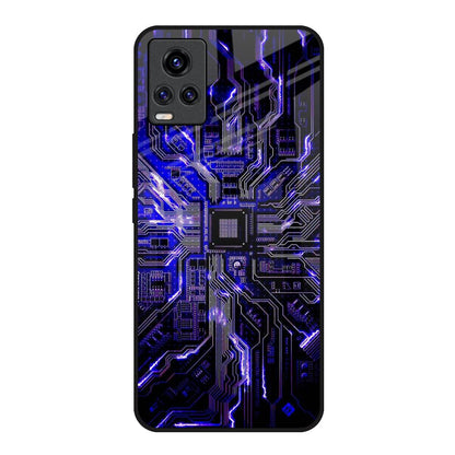 Techno Color Pattern Vivo V20 Glass Back Cover Online