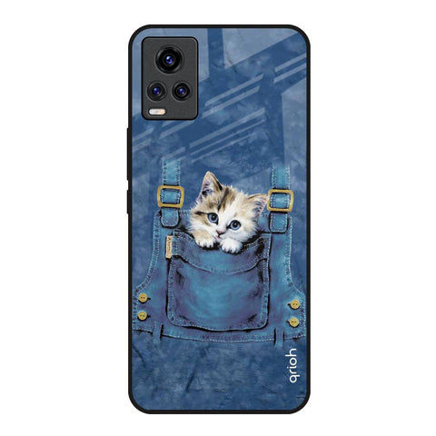 Kitty In Pocket Vivo V20 Glass Back Cover Online