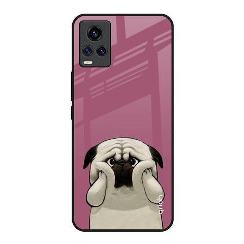 Funny Pug Face Vivo V20 Glass Back Cover Online
