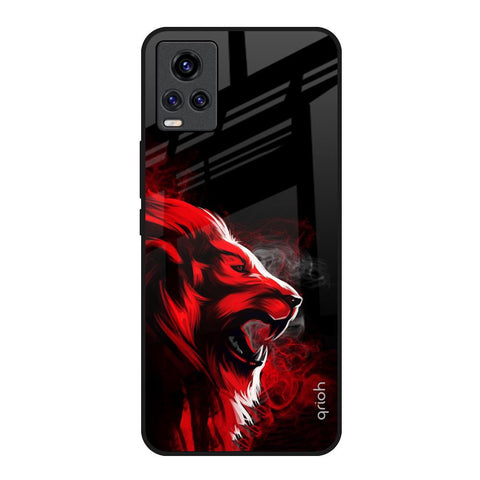 Red Angry Lion Vivo V20 Glass Back Cover Online