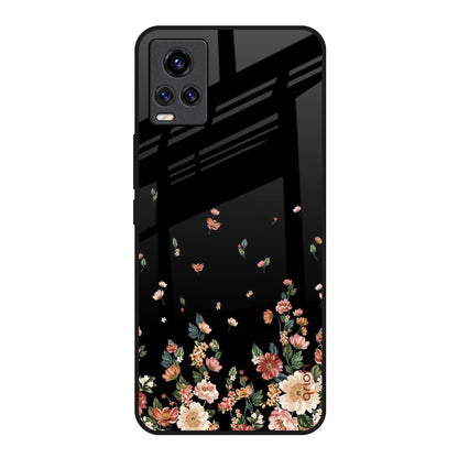 Floating Floral Print Vivo V20 Glass Back Cover Online