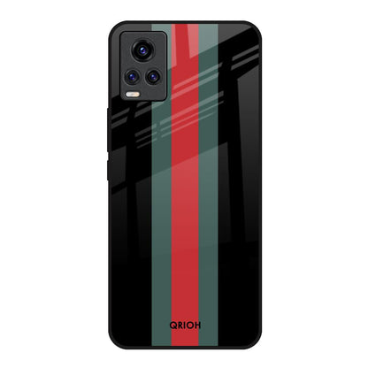 Vertical Stripes Vivo V20 Glass Back Cover Online