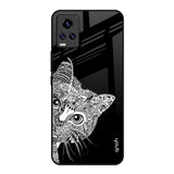 Kitten Mandala Vivo V20 Glass Back Cover Online