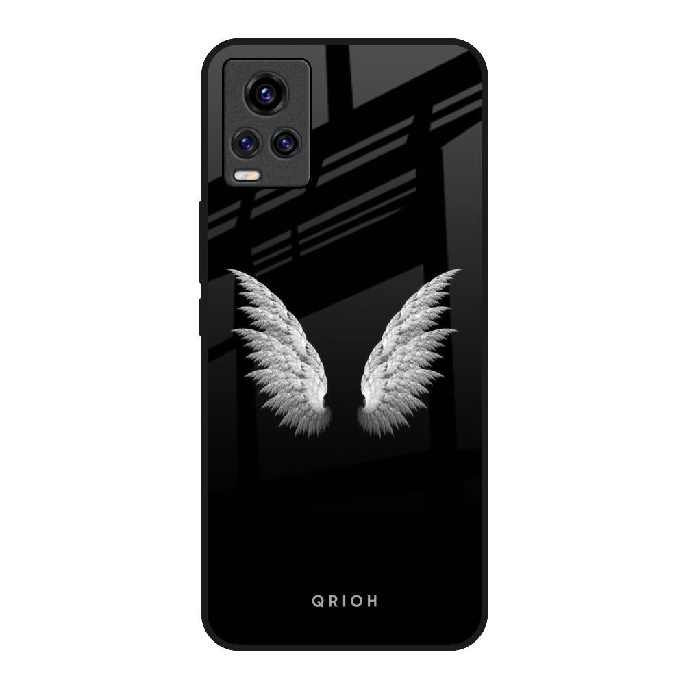 White Angel Wings Vivo V20 Glass Back Cover Online