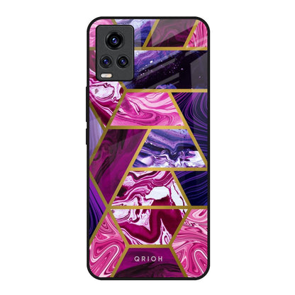 Electroplated Geometric Marble Vivo V20 Glass Back Cover Online