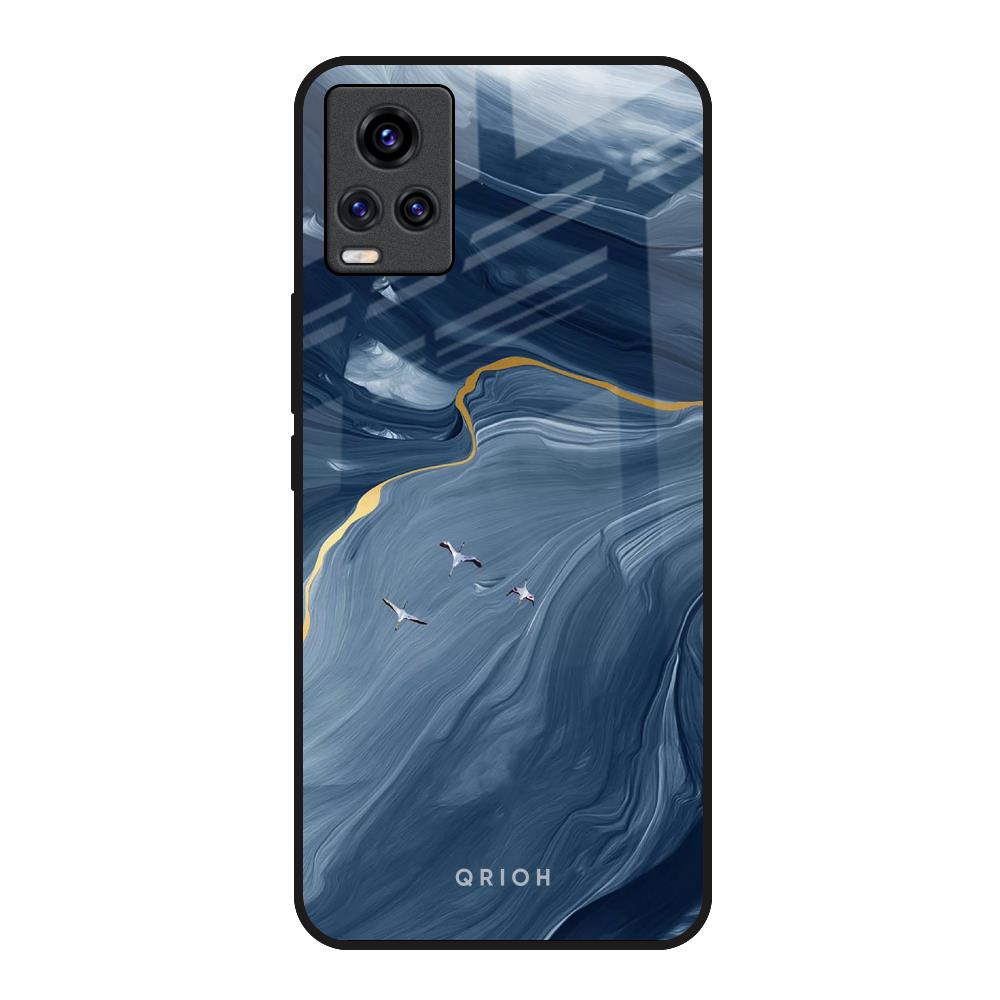 Deep Ocean Marble Vivo V20 Glass Back Cover Online