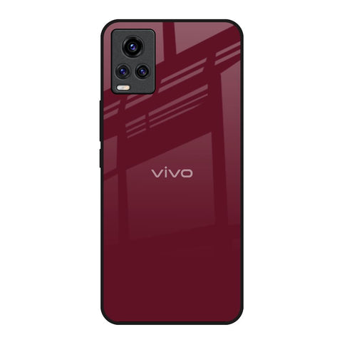 Classic Burgundy Vivo V20 Glass Back Cover Online