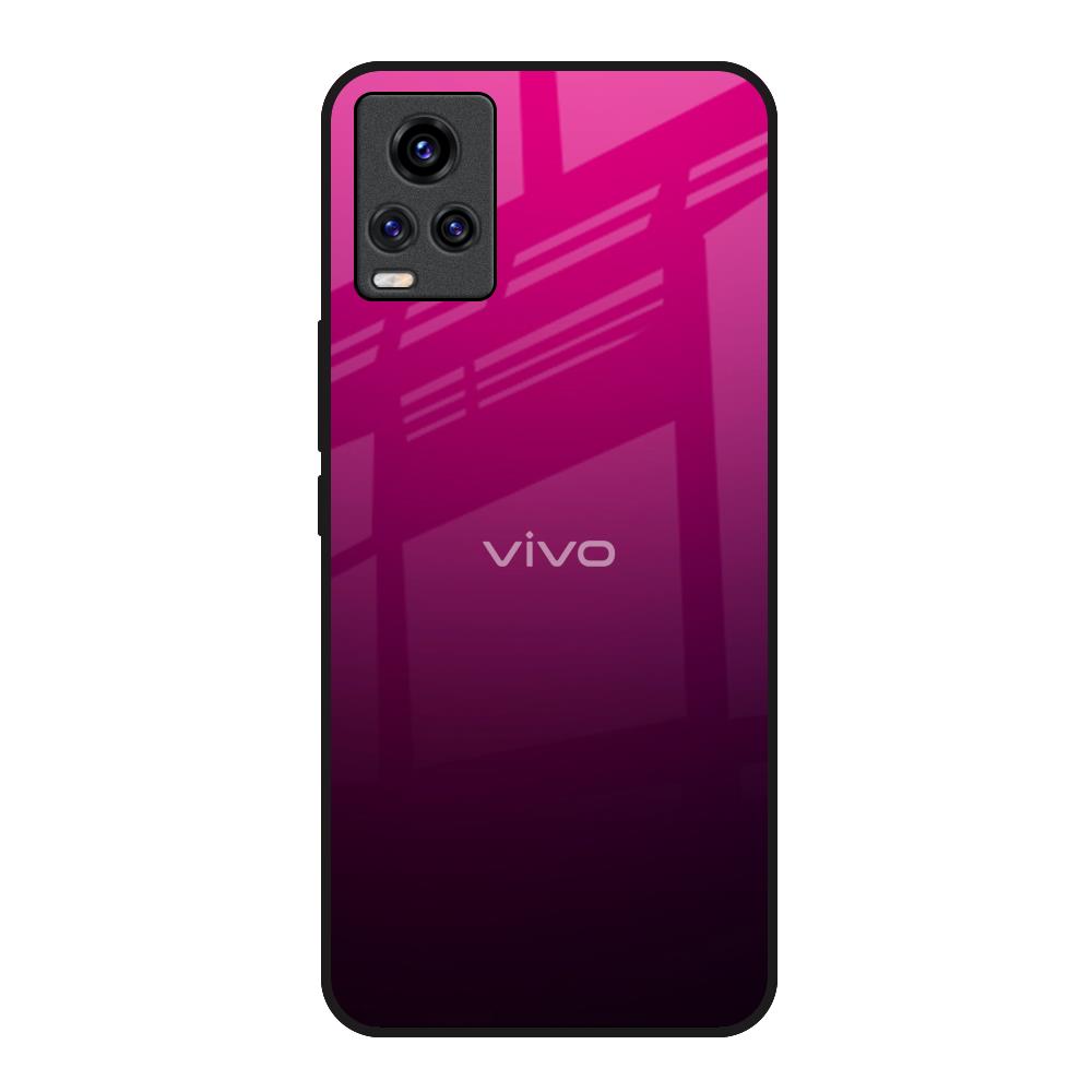 Purple Ombre Pattern Vivo V20 Glass Back Cover Online