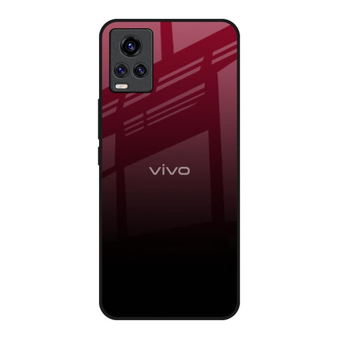 Wine Red Vivo V20 Glass Back Cover Online