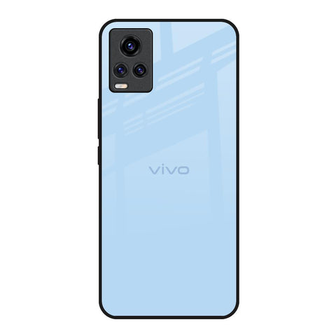 Pastel Sky Blue Vivo V20 Glass Back Cover Online