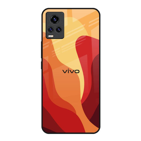 Magma Color Pattern Vivo V20 Glass Back Cover Online