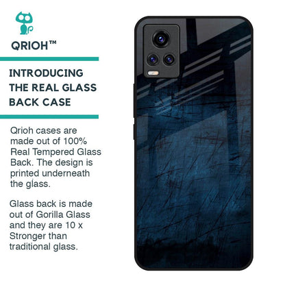 Dark Blue Grunge Glass Case for Vivo V20