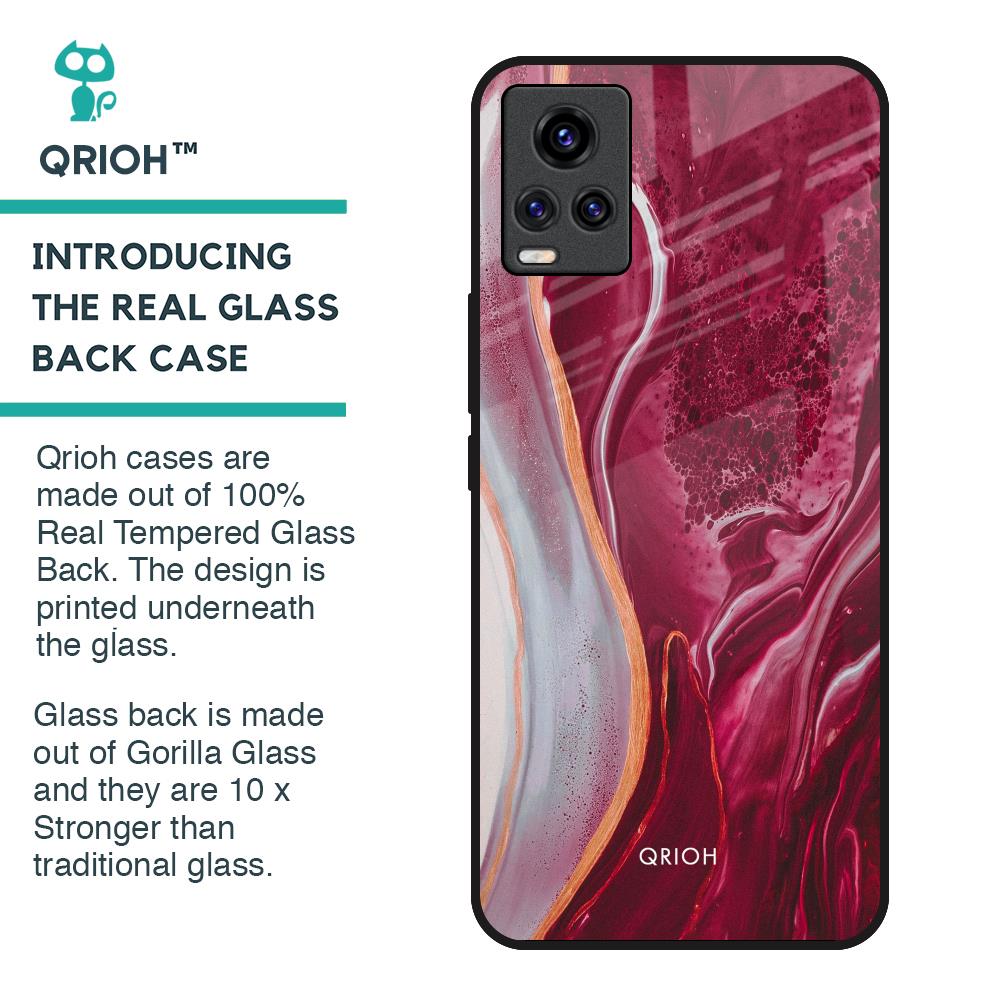Crimson Ruby Glass Case for Vivo V20