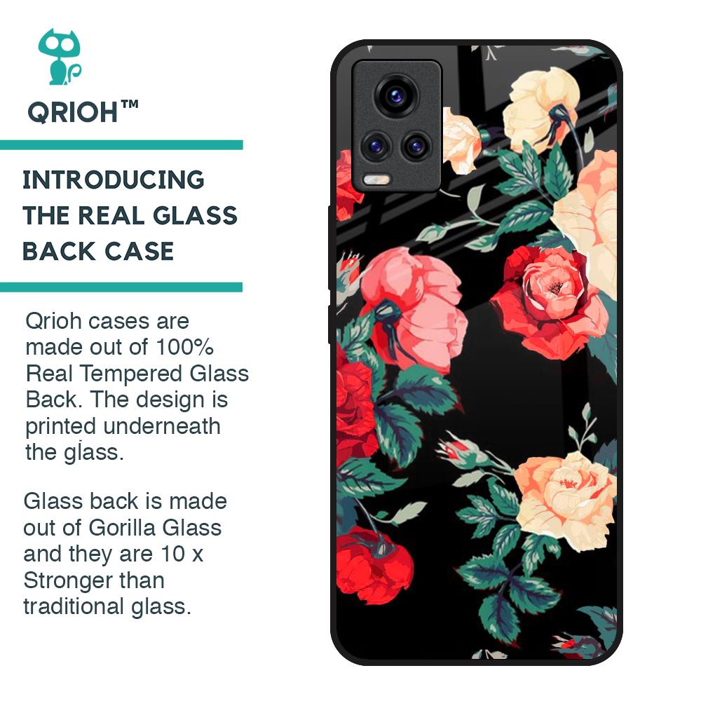 Floral Bunch Glass Case For Vivo V20