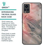 Pink And Grey Marble Glass Case For Vivo V20