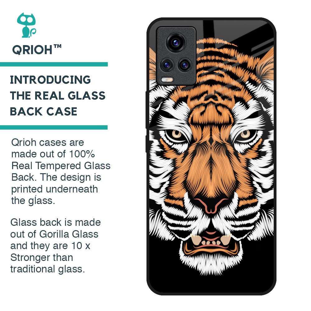 Angry Tiger Glass Case For Vivo V20