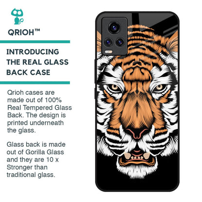 Angry Tiger Glass Case For Vivo V20