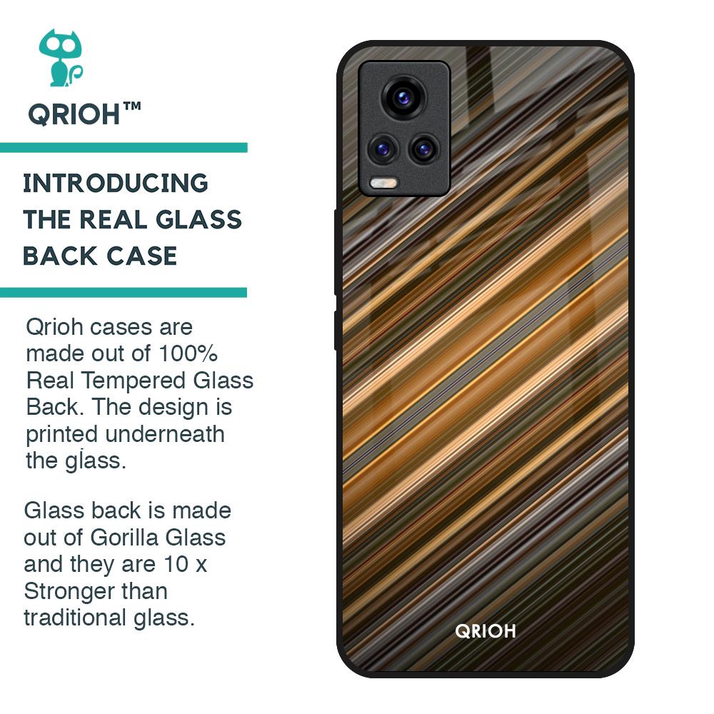 Diagonal Slash Pattern Glass Case for Vivo V20