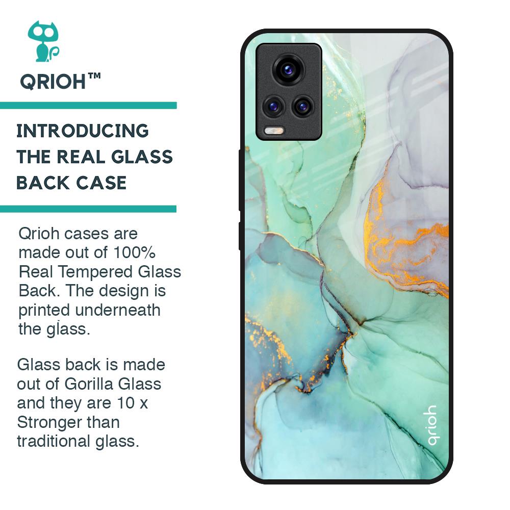 Green Marble Glass Case for Vivo V20