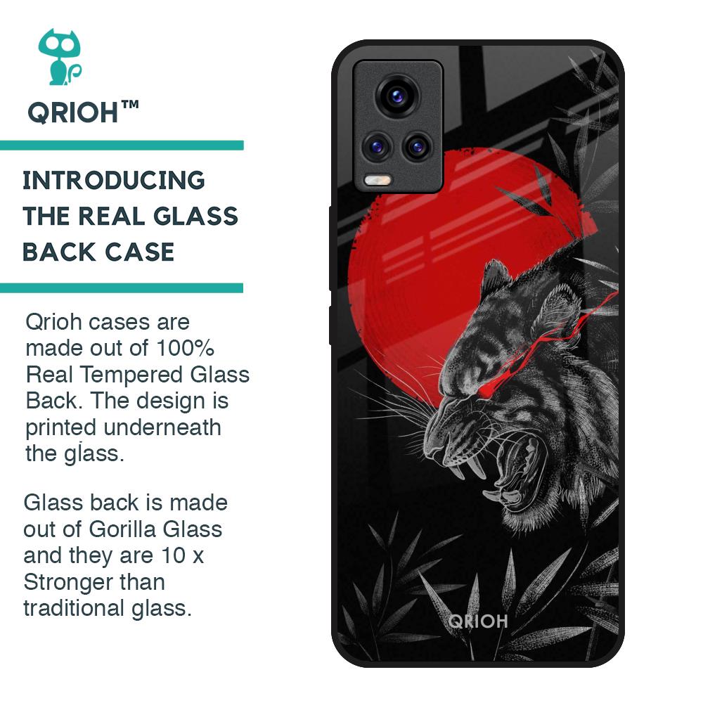 Red Moon Tiger Glass Case for Vivo V20