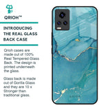 Blue Golden Glitter Glass Case for Vivo V20