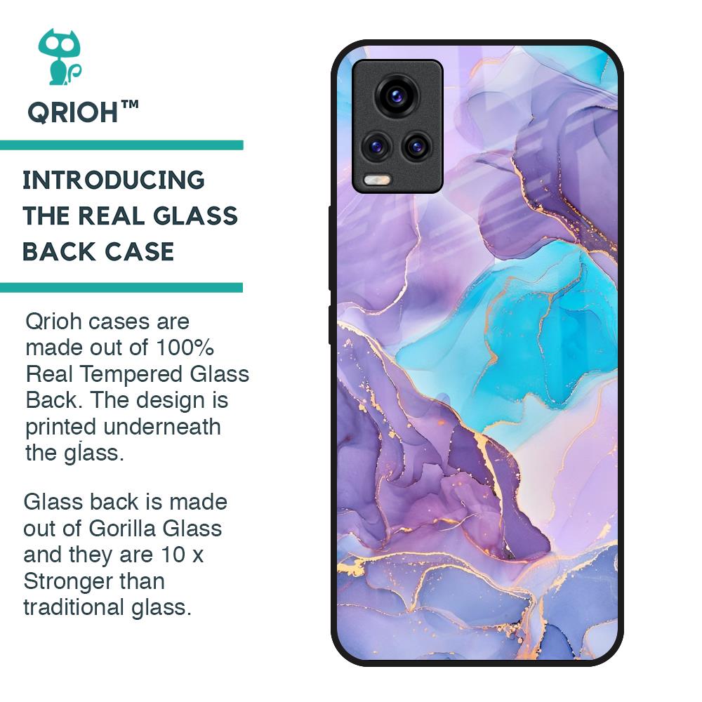 Alcohol ink Marble Glass Case for Vivo V20