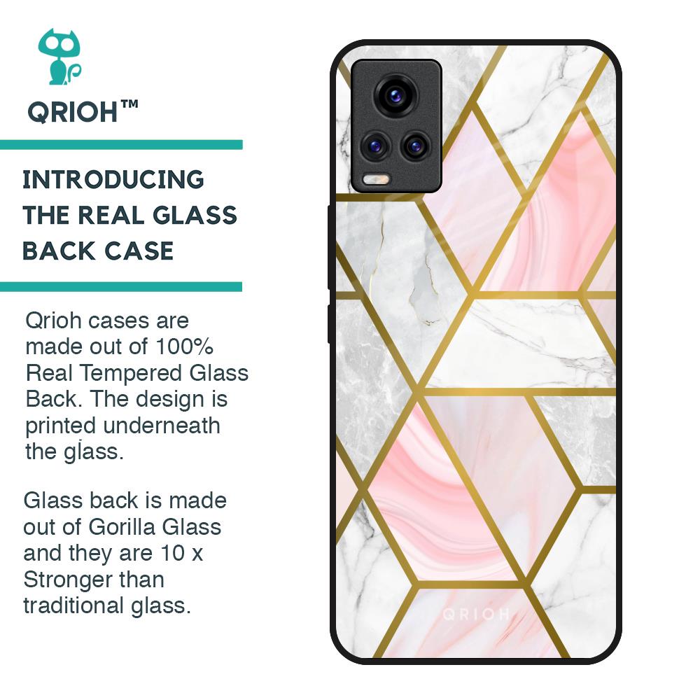 Geometrical Marble Glass Case for Vivo V20