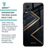 Sleek Golden & Navy Glass Case for Vivo V20