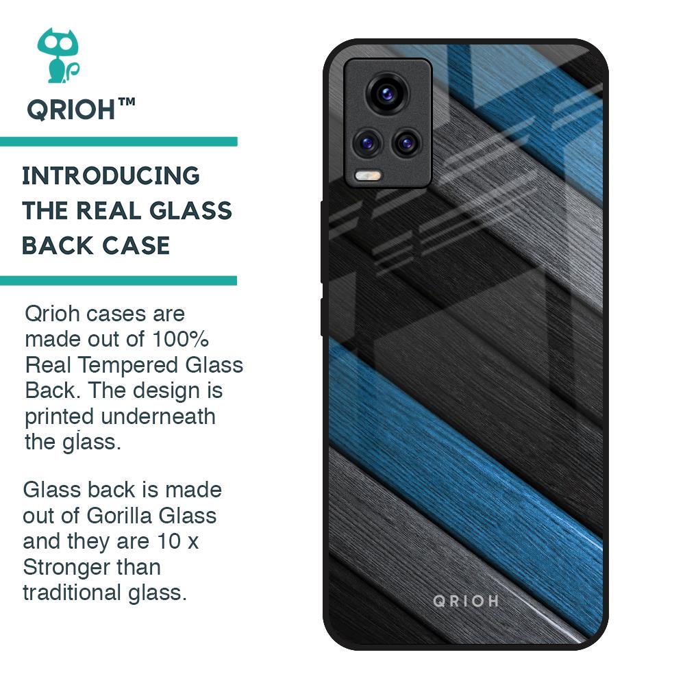 Multicolor Wooden Effect Glass Case for Vivo V20
