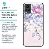 Elegant Floral Glass Case for Vivo V20