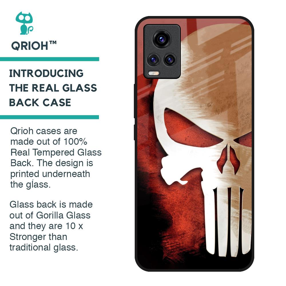 Red Skull Glass Case for Vivo V20