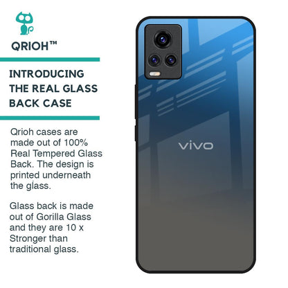 Blue Grey Ombre Glass Case for Vivo V20