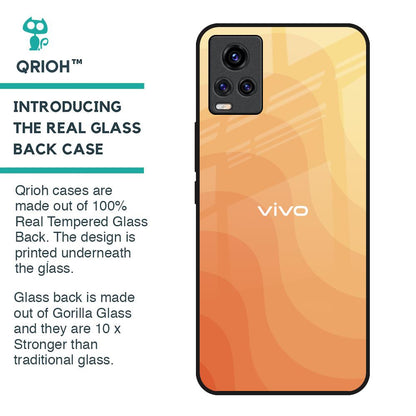 Orange Curve Pattern Glass Case for Vivo V20