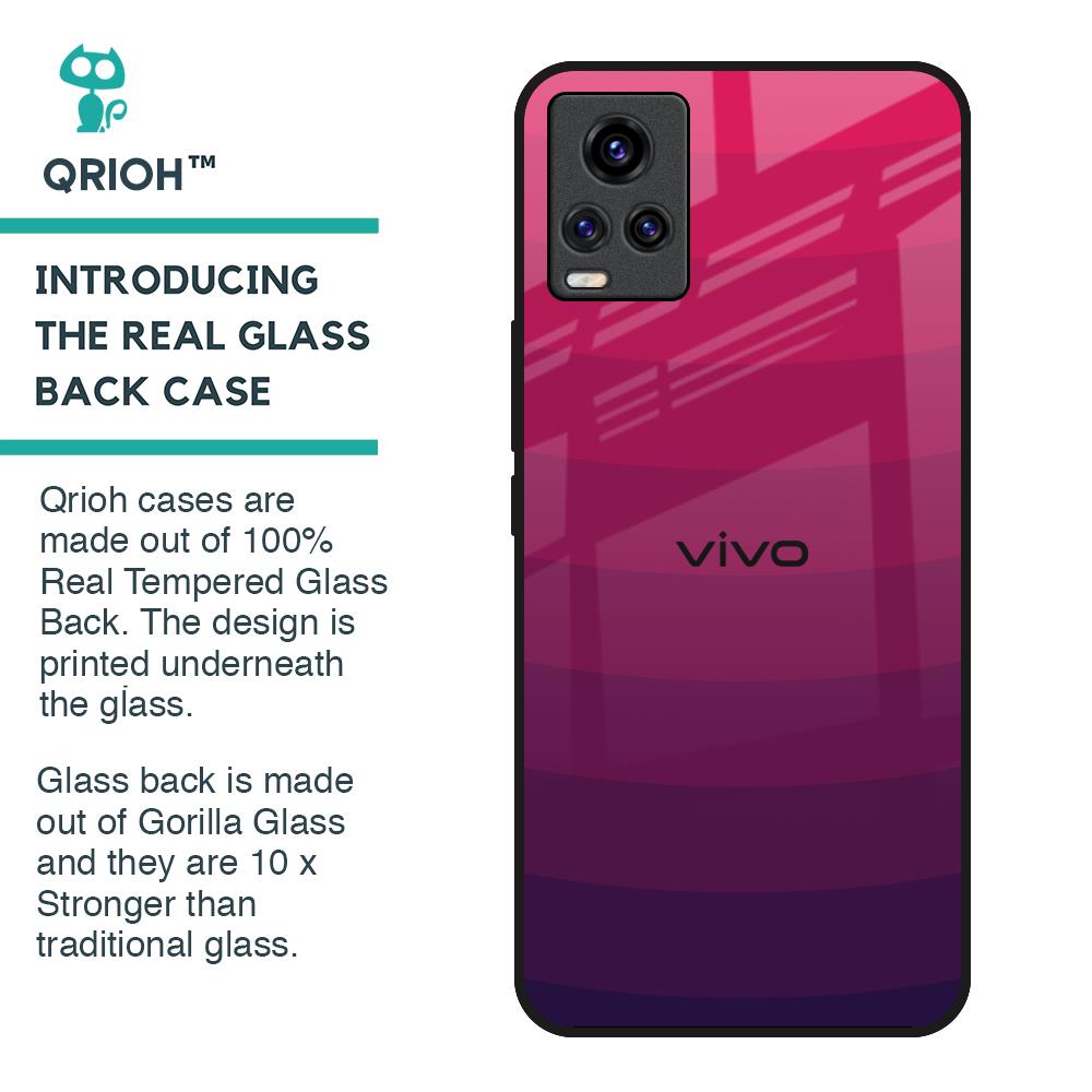 Wavy Pink Pattern Glass Case for Vivo V20