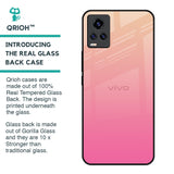 Pastel Pink Gradient Glass Case For Vivo V20