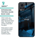 Polygonal Blue Box Glass Case For Vivo V20