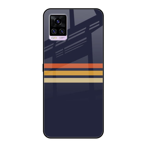 Tricolor Stripes Vivo V20 Glass Cases & Covers Online