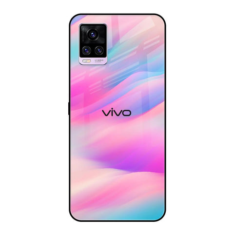 Colorful Waves Vivo V20 Glass Cases & Covers Online
