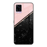 Marble Texture Pink Vivo V20 Glass Cases & Covers Online
