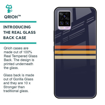 Tricolor Stripes Glass Case For Vivo V20