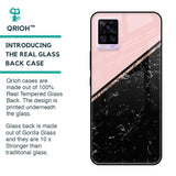 Marble Texture Pink Glass Case For Vivo V20