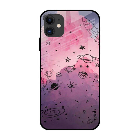 Space Doodles iPhone 12 Glass Back Cover Online